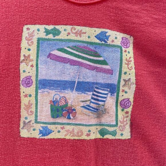 Vintage Soft As A Grape Shirt Womens Extra Large Pink Beach Chair Logo USA Made - Picture 2 of 10
